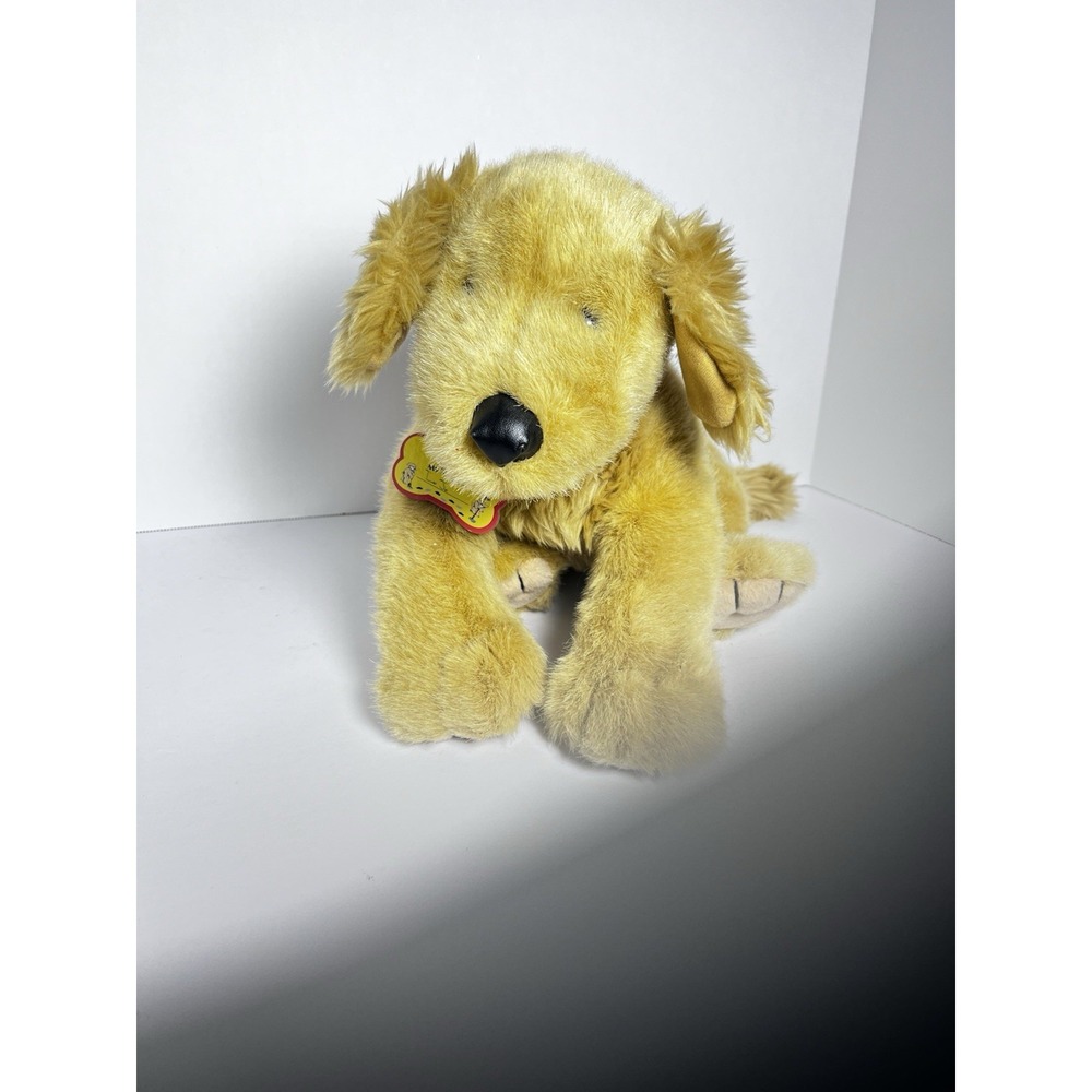 Build A Bear Golden Retriever  Lab Puppy  Dog Red Collar Plush 18" Tongue Out